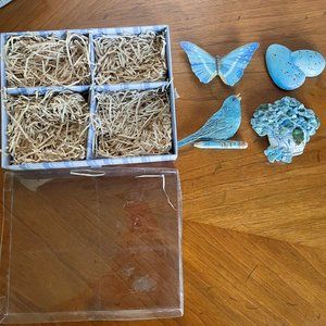 Marjolein Bastin for Hallmark Bird/Flower/Butterfly/Eggs Blue Magnet Boxed Set